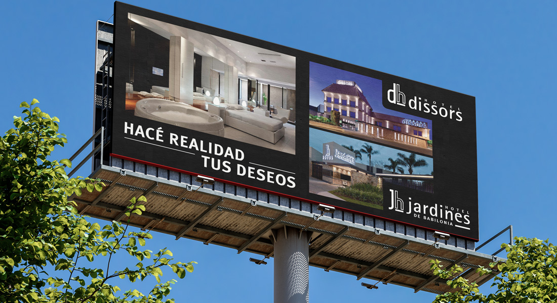Cartel y señalética exterior para hotelería - Contexto Creativo cenefas y carteles