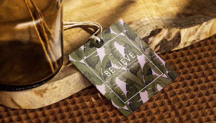 Identidad visual y logo de Be-lieve, etiqueta para equipaje - diseño gráfico creativo